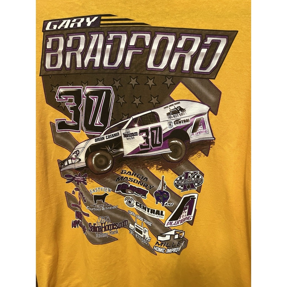 Racing Shirt -Yellow - Gary Bradfordโ -30 - Gildan 2XL